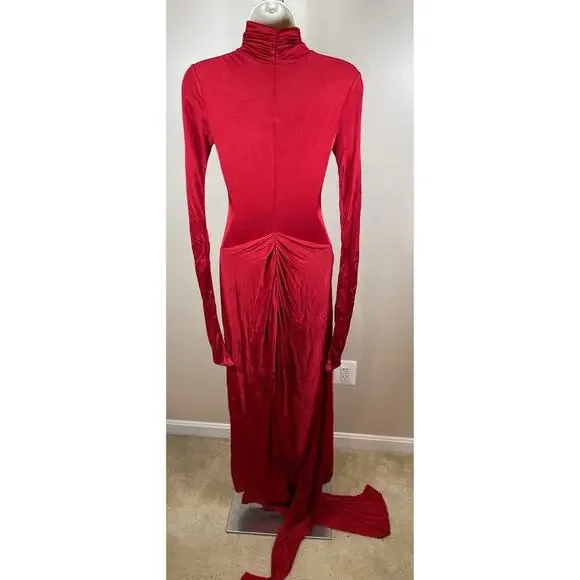 slinky jersey sarong maxi dress in samba red Helsa Slinky Jersey Sarong Maxi Dress in Samba Red
